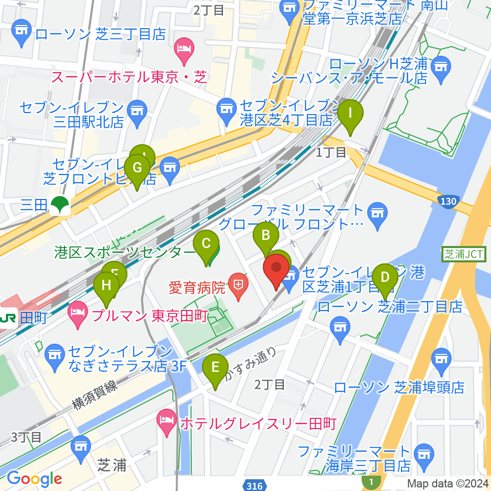 ファツィオリ・ショールーム周辺のカフェ一覧地図