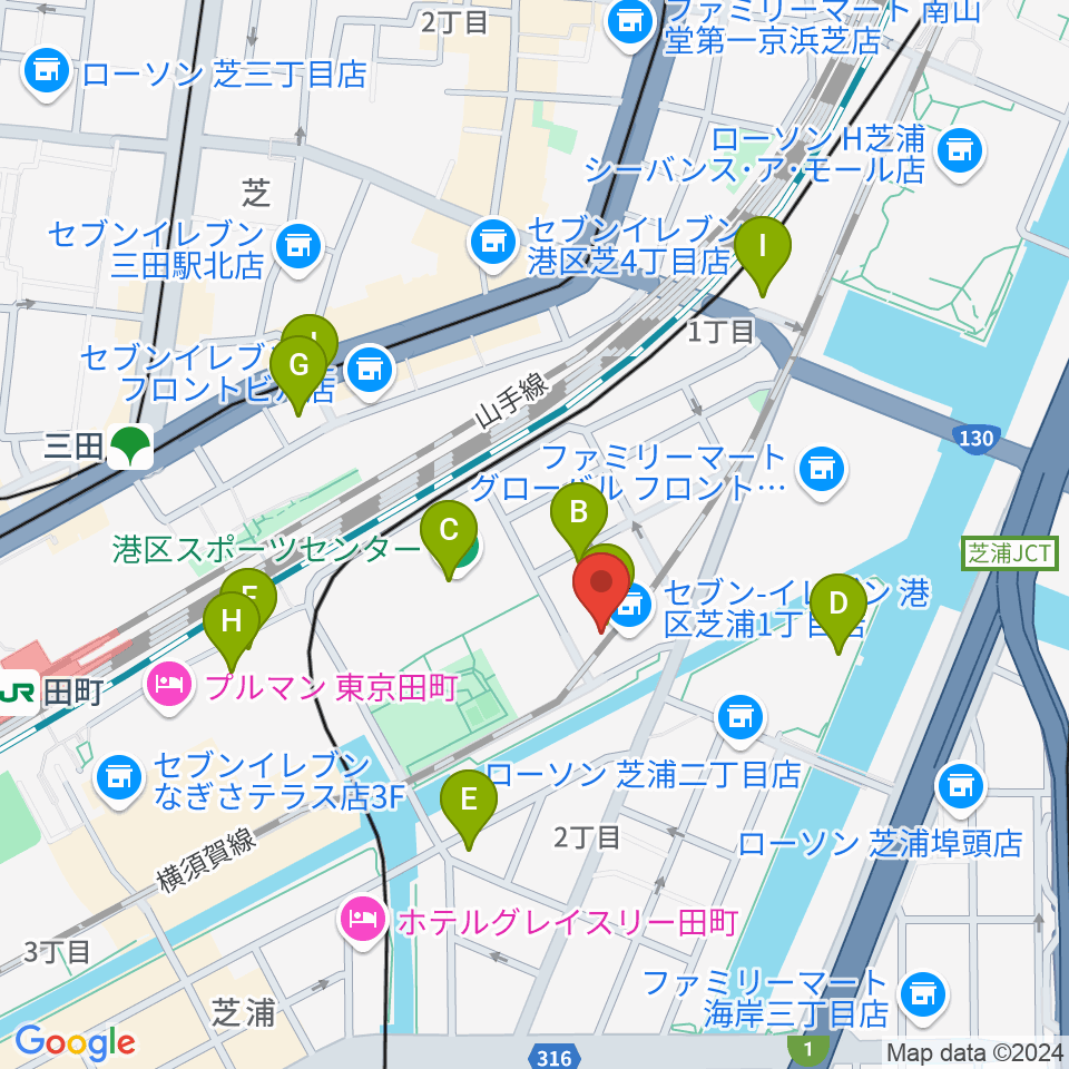 ファツィオリ・ショールーム周辺のカフェ一覧地図