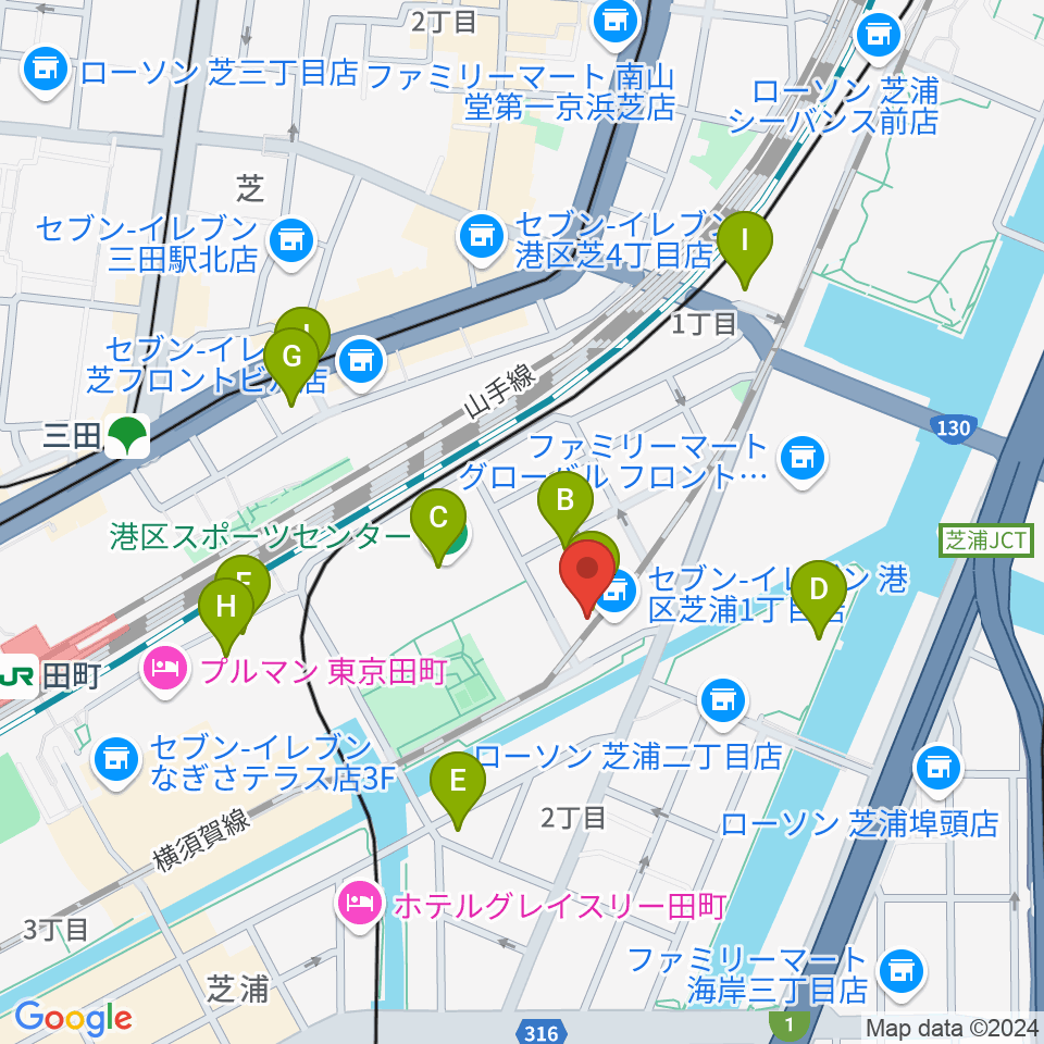 ファツィオリ・ショールーム周辺のカフェ一覧地図