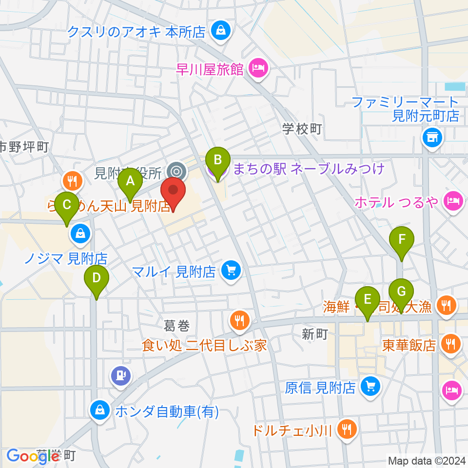 見附市文化ホール アルカディア周辺のカフェ一覧地図