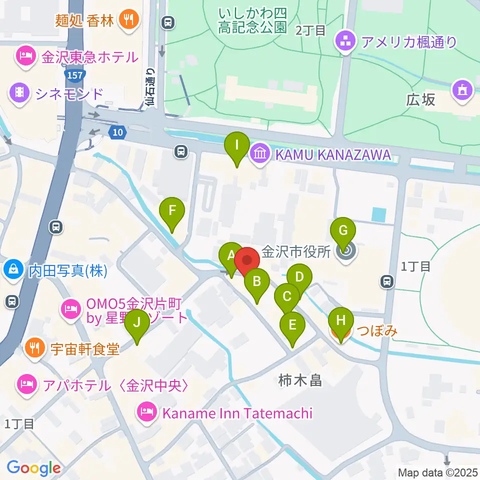 shirasagi/白鷺美術周辺のカフェ一覧地図