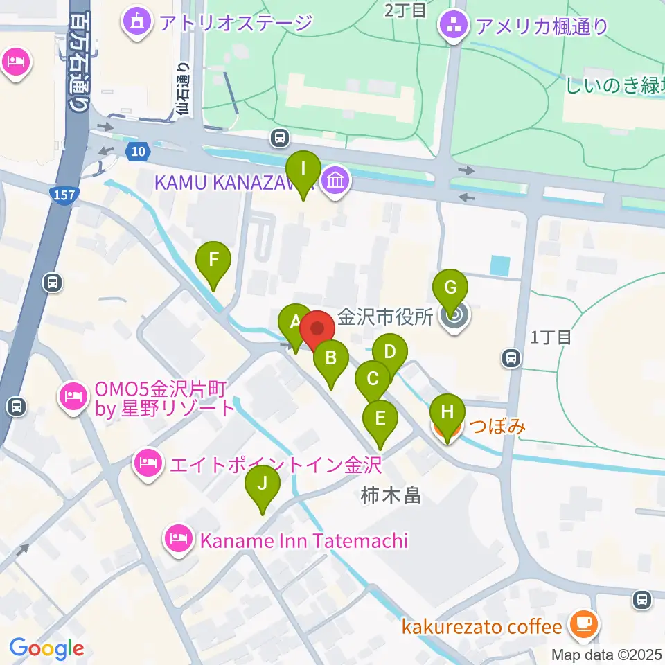 shirasagi/白鷺美術周辺のカフェ一覧地図