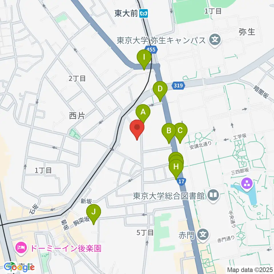 求道会館周辺のカフェ一覧地図