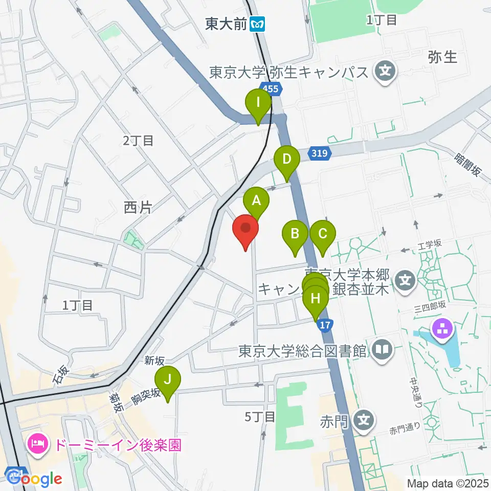 求道会館周辺のカフェ一覧地図