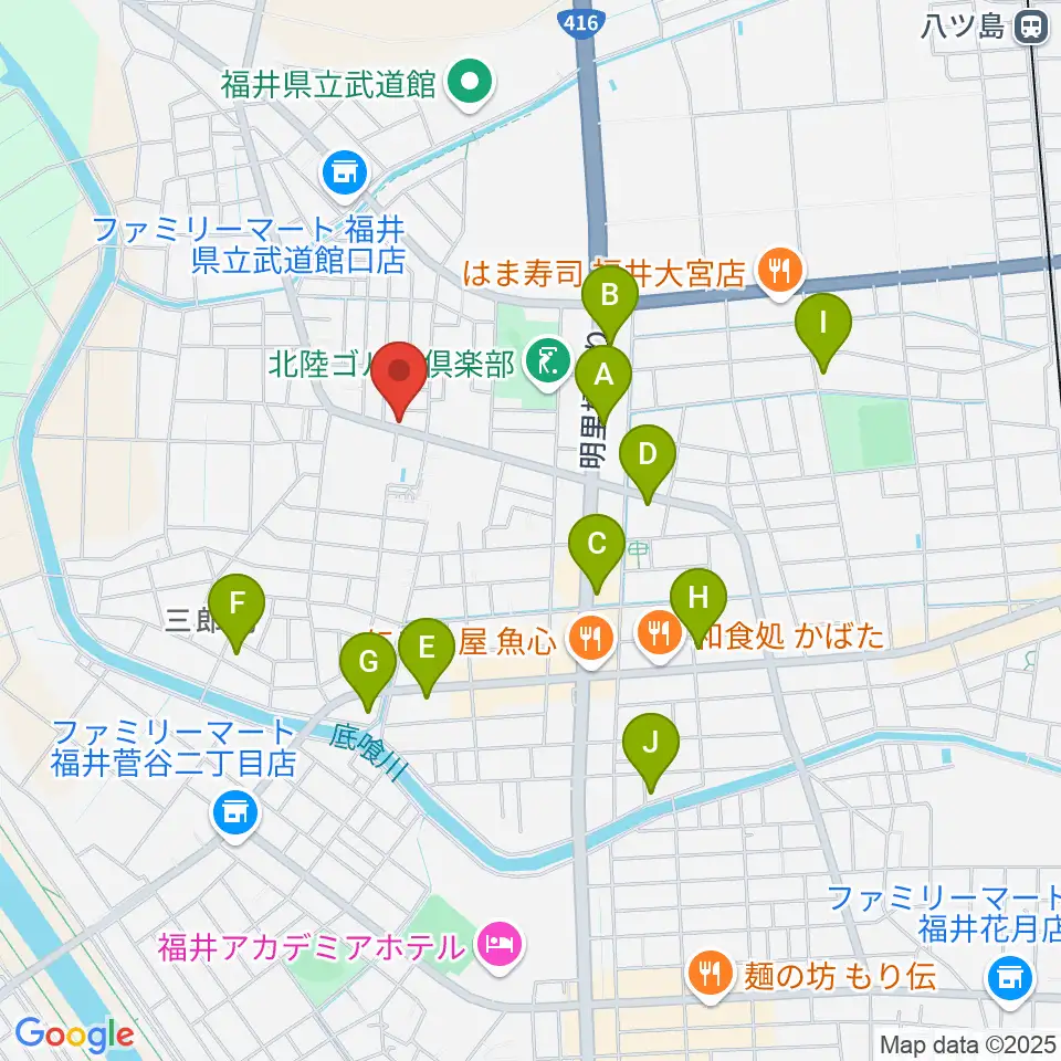 西川音楽教室周辺のカフェ一覧地図