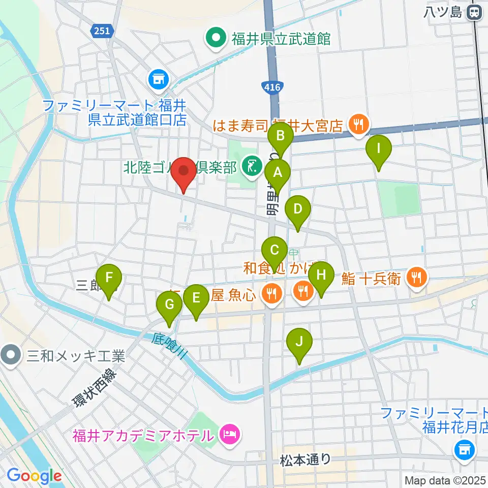 西川音楽教室周辺のカフェ一覧地図