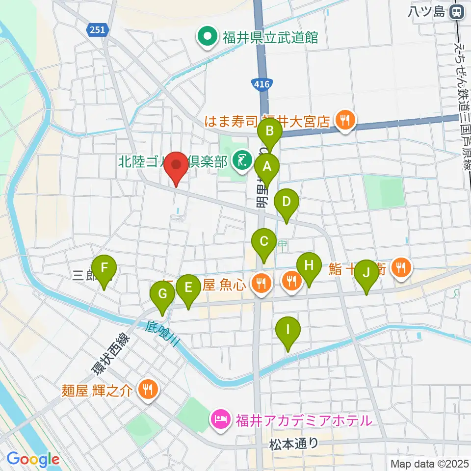 西川音楽教室周辺のカフェ一覧地図