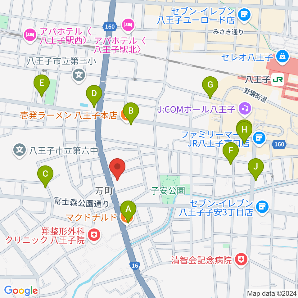 ギャラリー・スペースことのは周辺のカフェ一覧地図