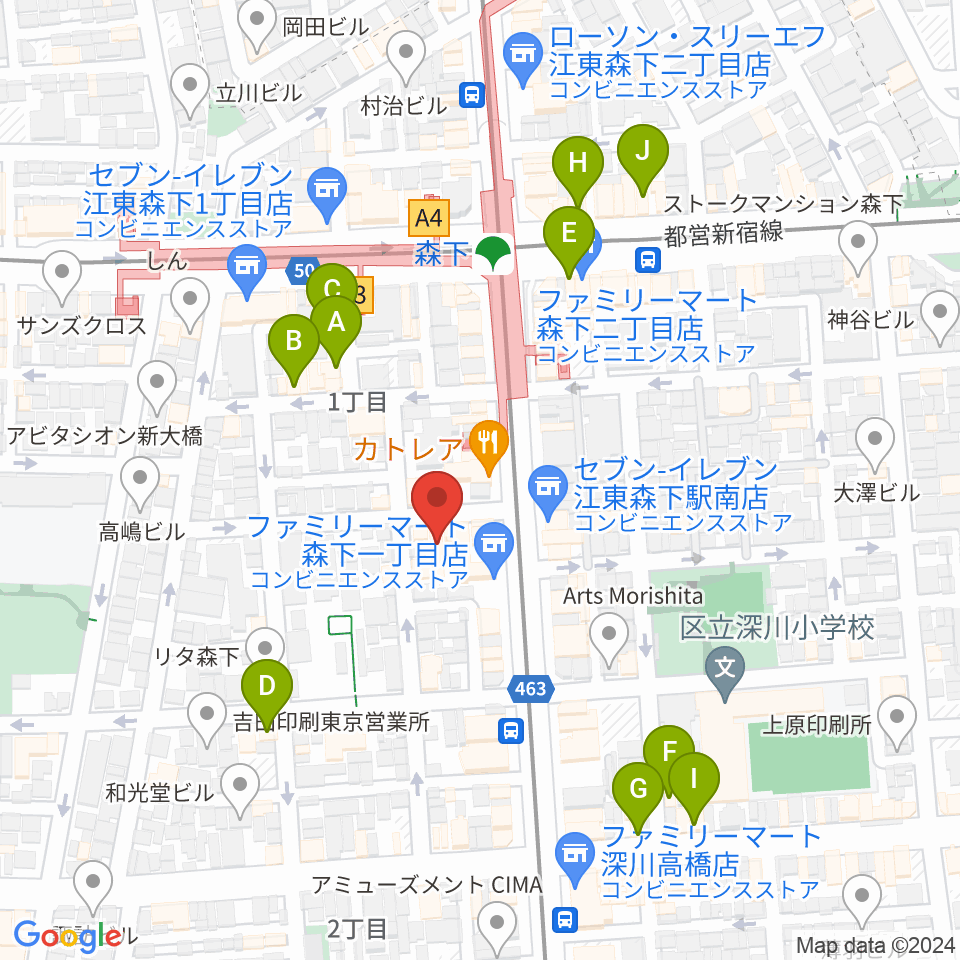 シェ・クロード周辺のカフェ一覧地図