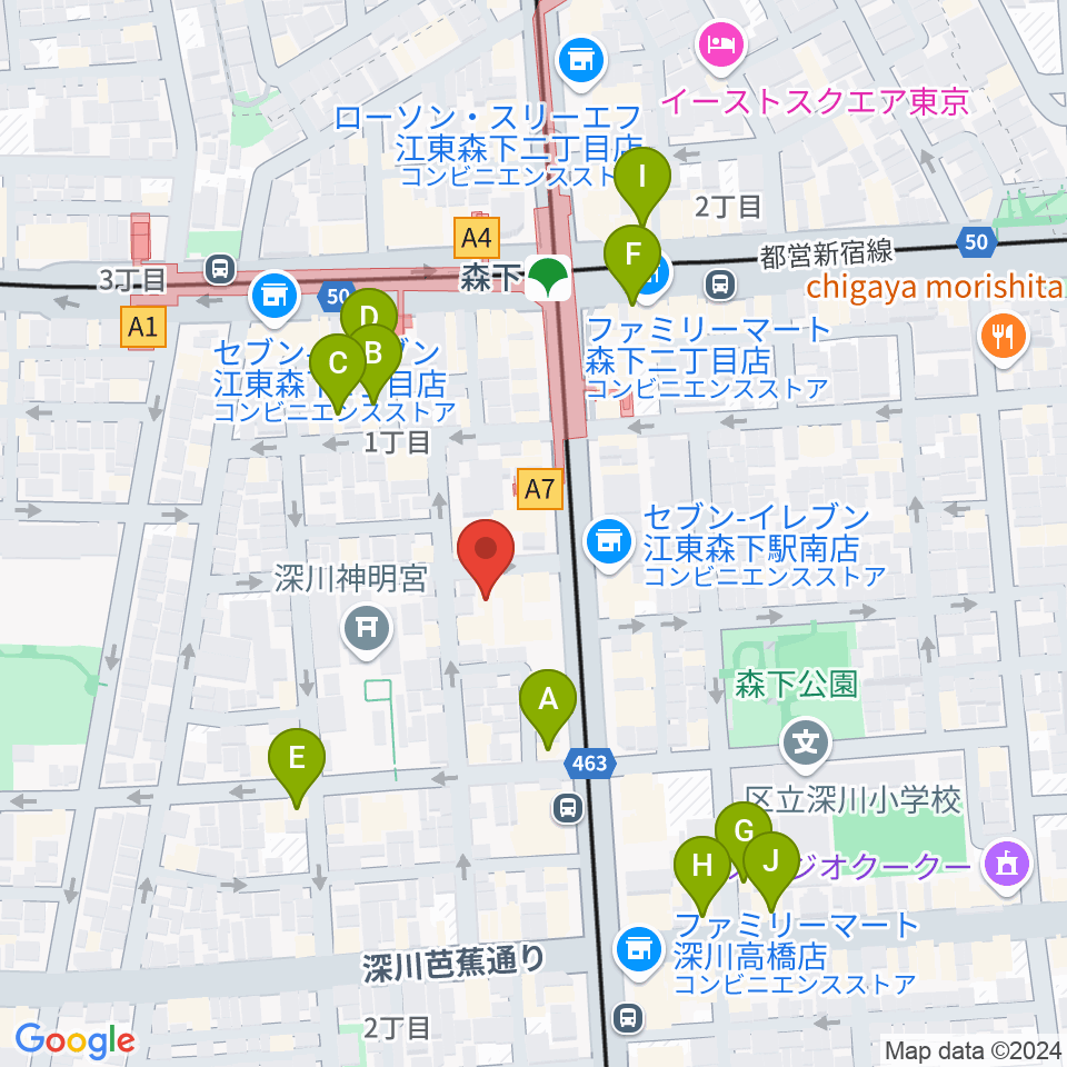 シェ・クロード周辺のカフェ一覧地図