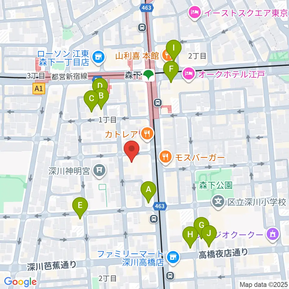 シェ・クロード周辺のカフェ一覧地図
