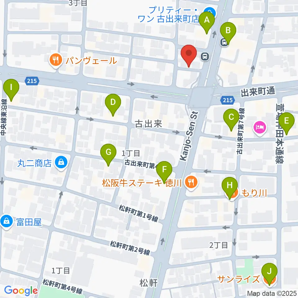 WALTER'S JUKE周辺のカフェ一覧地図