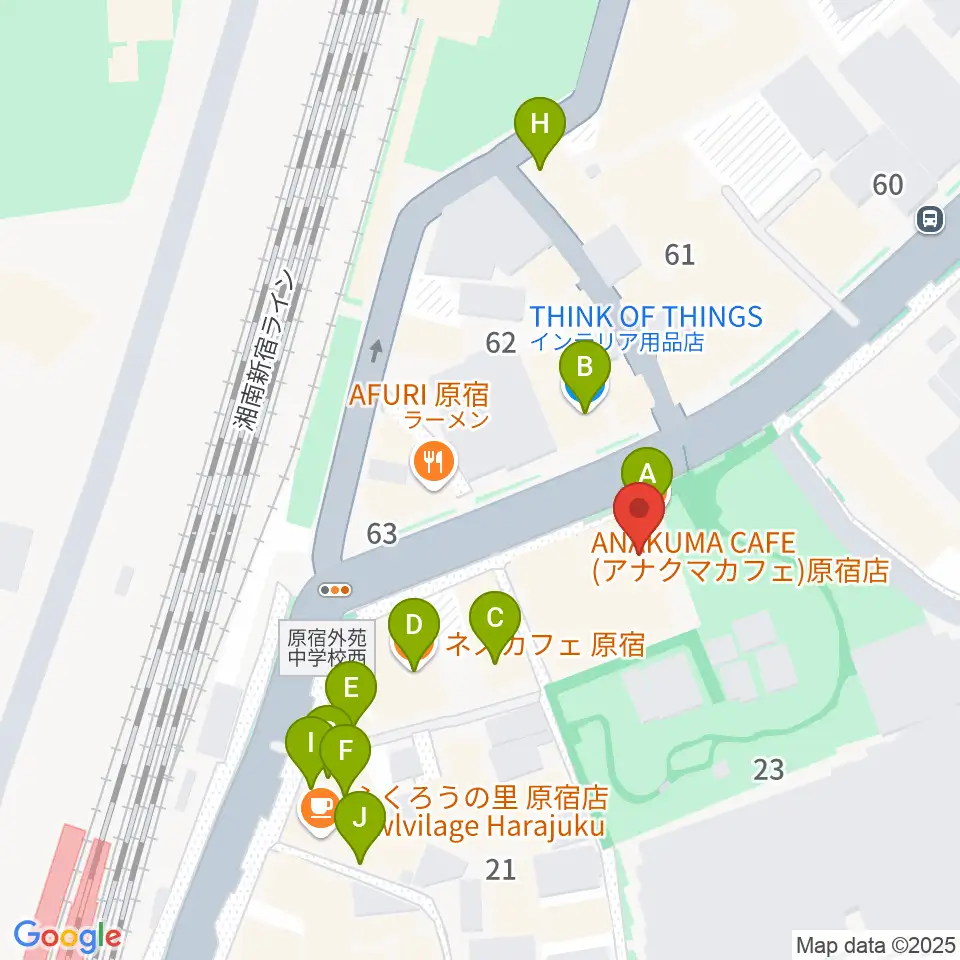 アコスタディオ周辺のカフェ一覧地図