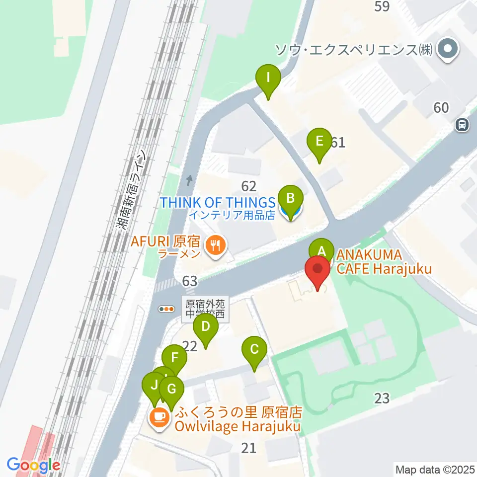 アコスタディオ周辺のカフェ一覧地図