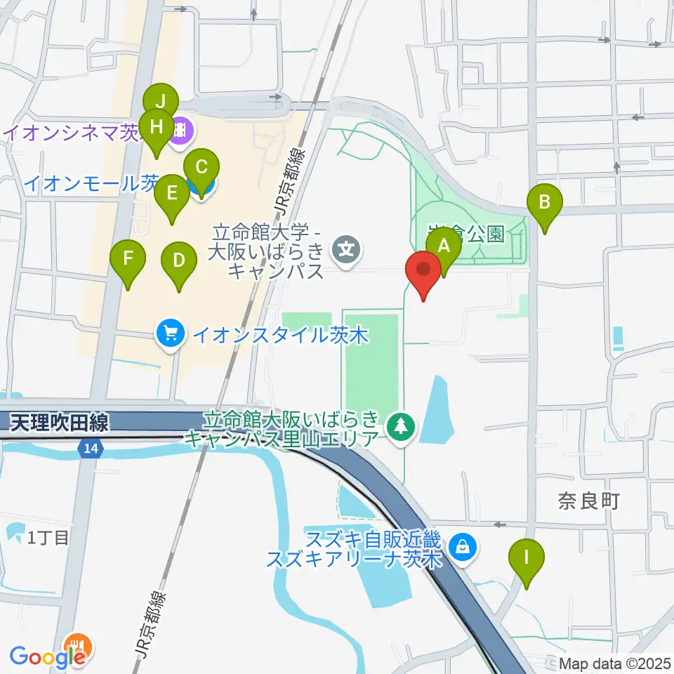 立命館いばらきフューチャープラザ周辺のカフェ一覧地図