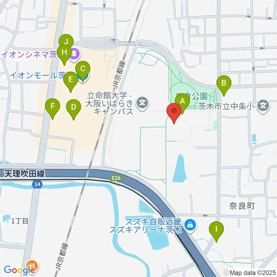 立命館いばらきフューチャープラザ周辺のカフェ一覧地図