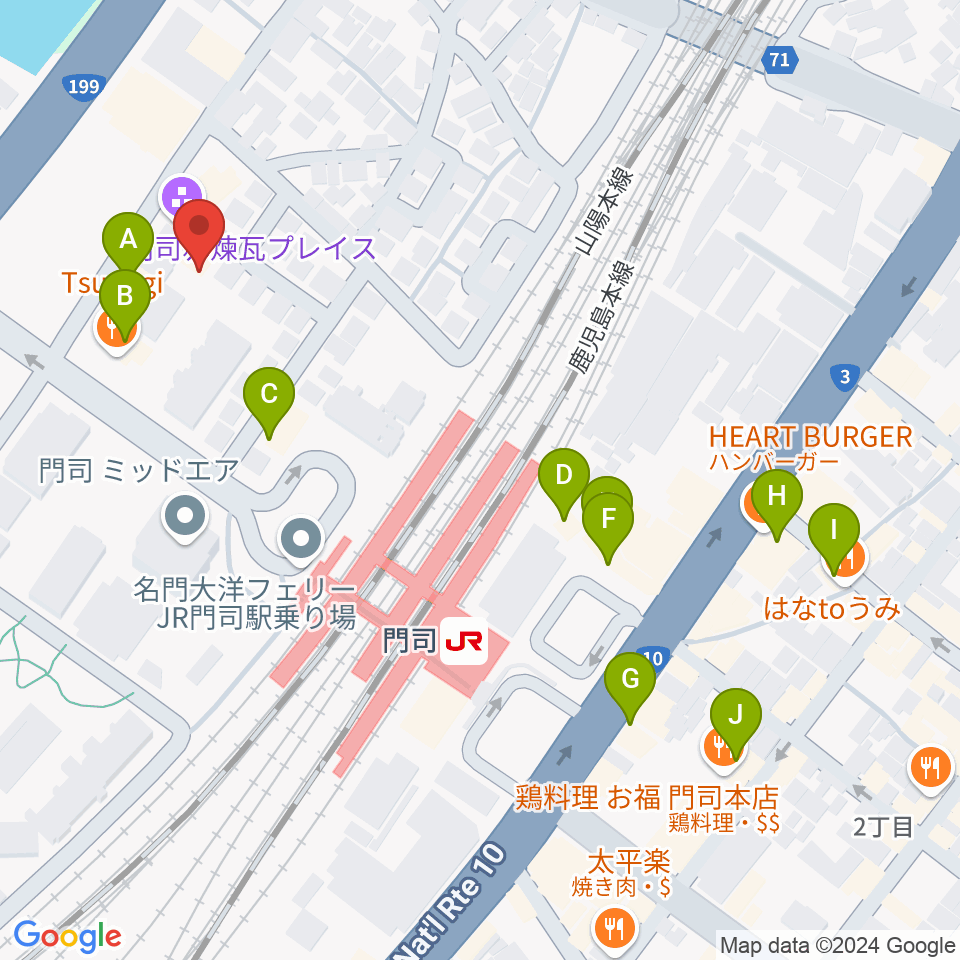 BRICK HALL周辺のカフェ一覧地図