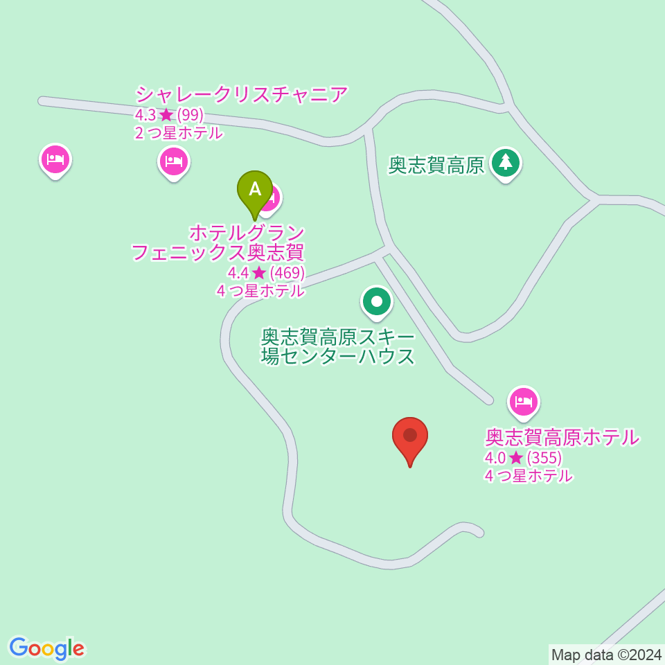 奥志賀高原 森の音楽堂周辺のカフェ一覧地図