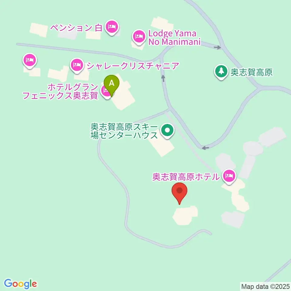 奥志賀高原 森の音楽堂周辺のカフェ一覧地図