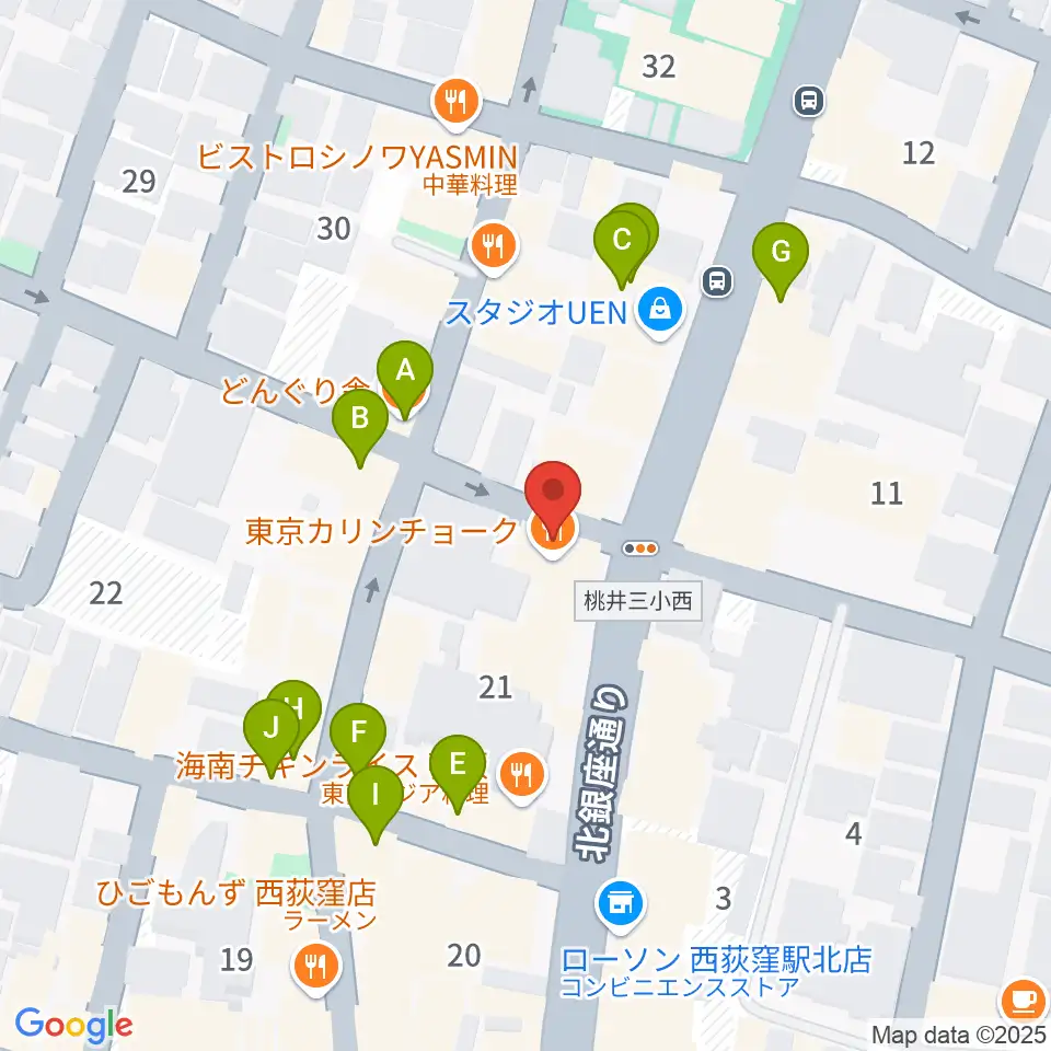 アケタの店周辺のカフェ一覧地図