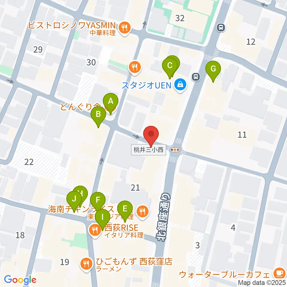アケタの店周辺のカフェ一覧地図