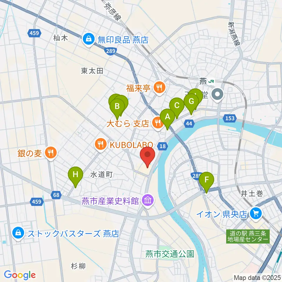燕市文化会館周辺のカフェ一覧地図