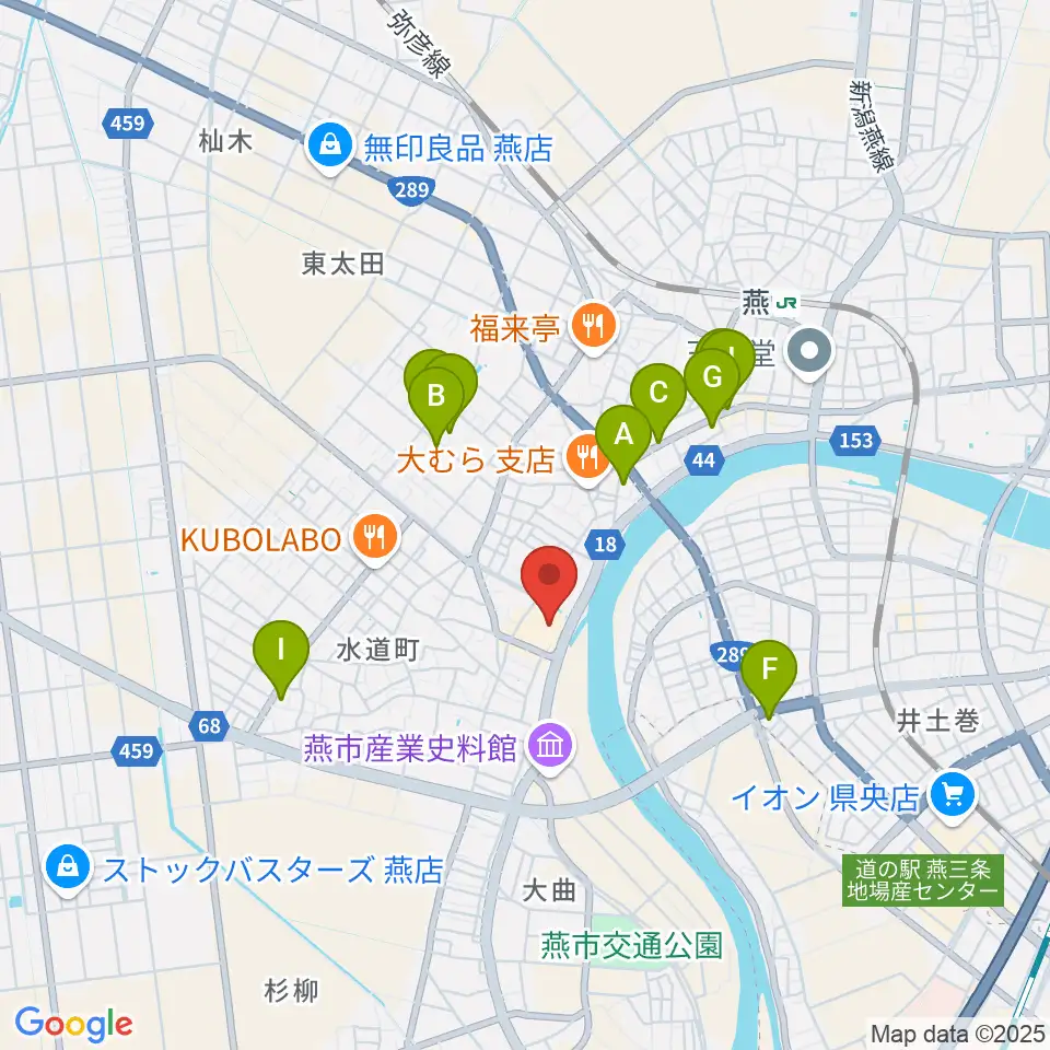 燕市文化会館周辺のカフェ一覧地図