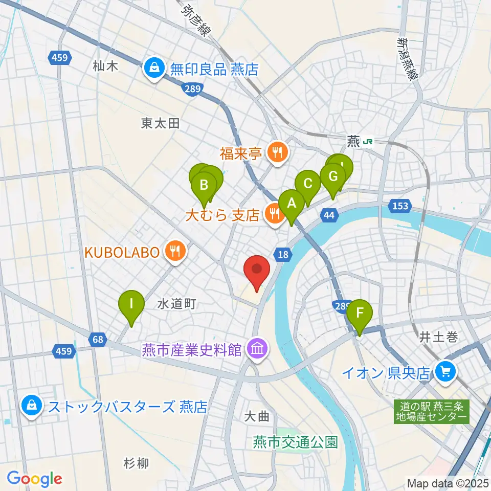 燕市文化会館周辺のカフェ一覧地図