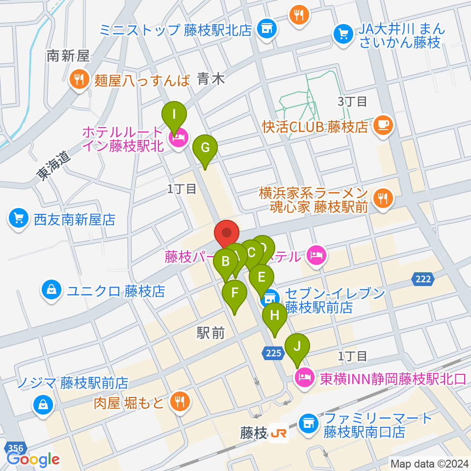 藤枝ココペリ周辺のカフェ一覧地図