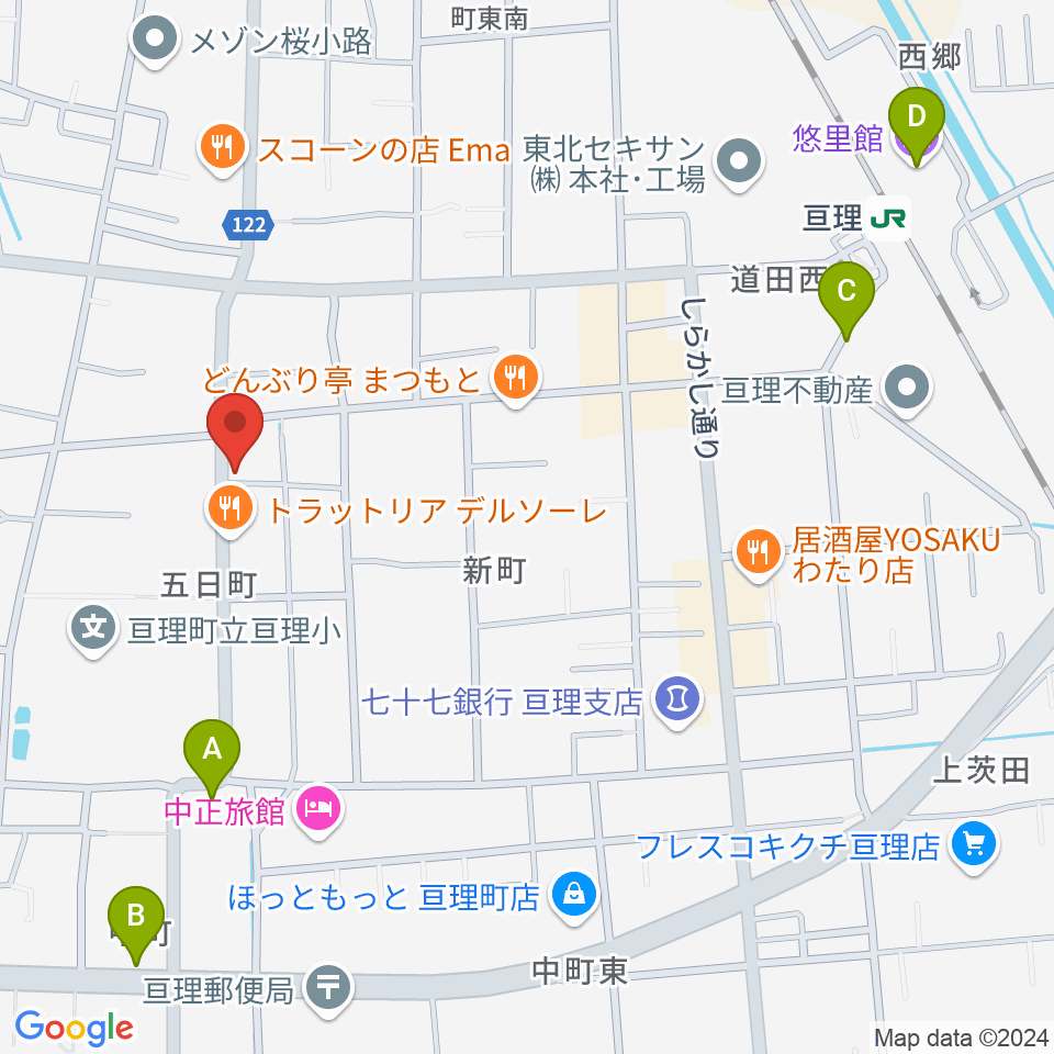 オアシス楽器 亘理店周辺のカフェ一覧地図