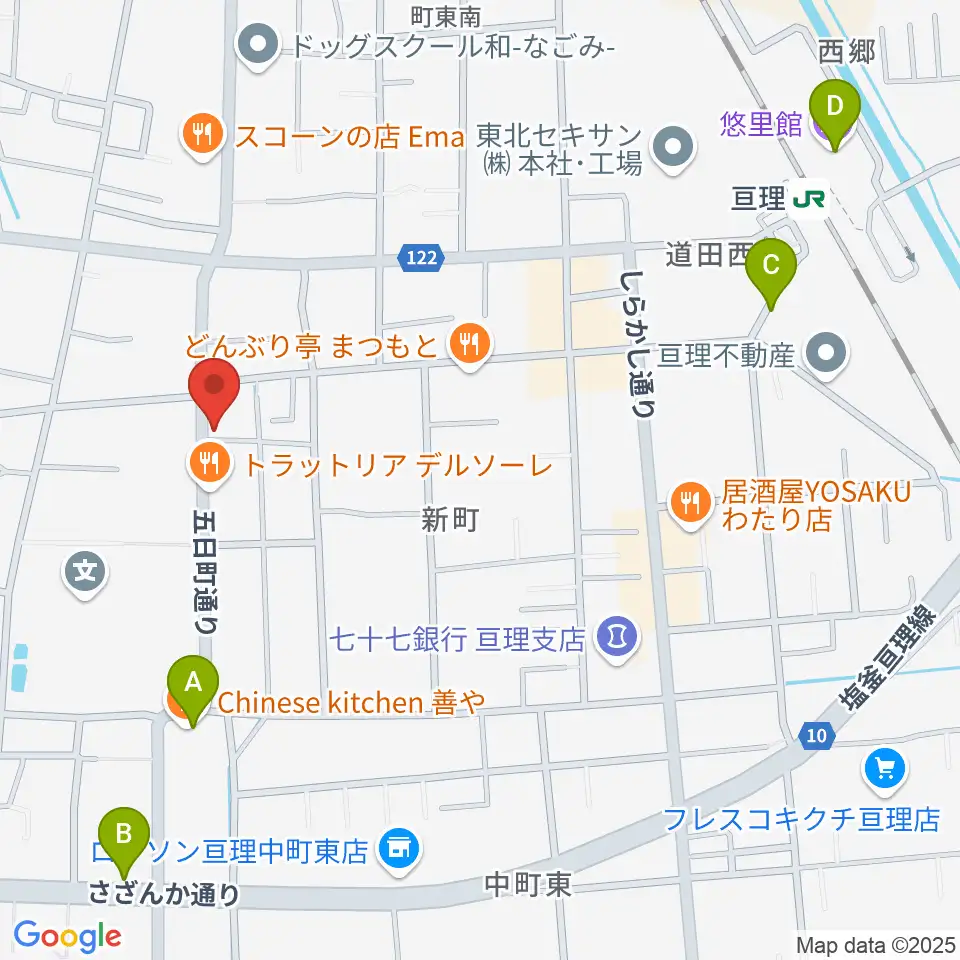 オアシス楽器 亘理店周辺のカフェ一覧地図