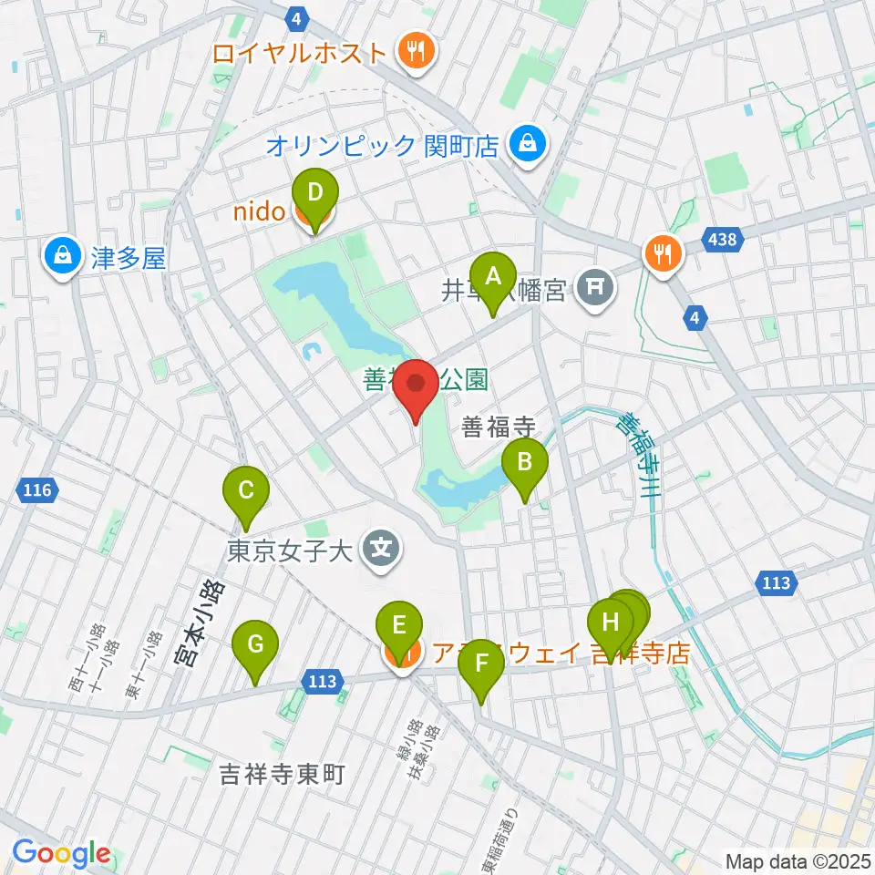 葉月ホールハウス周辺のカフェ一覧地図