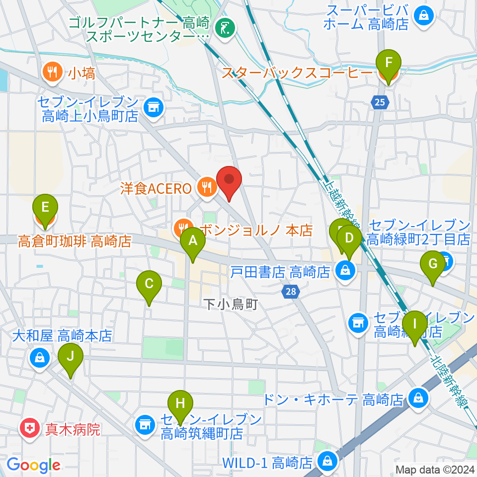 アトリエミストラル周辺のカフェ一覧地図