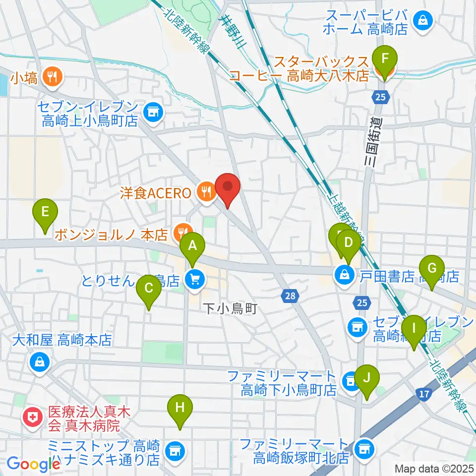 アトリエミストラル周辺のカフェ一覧地図