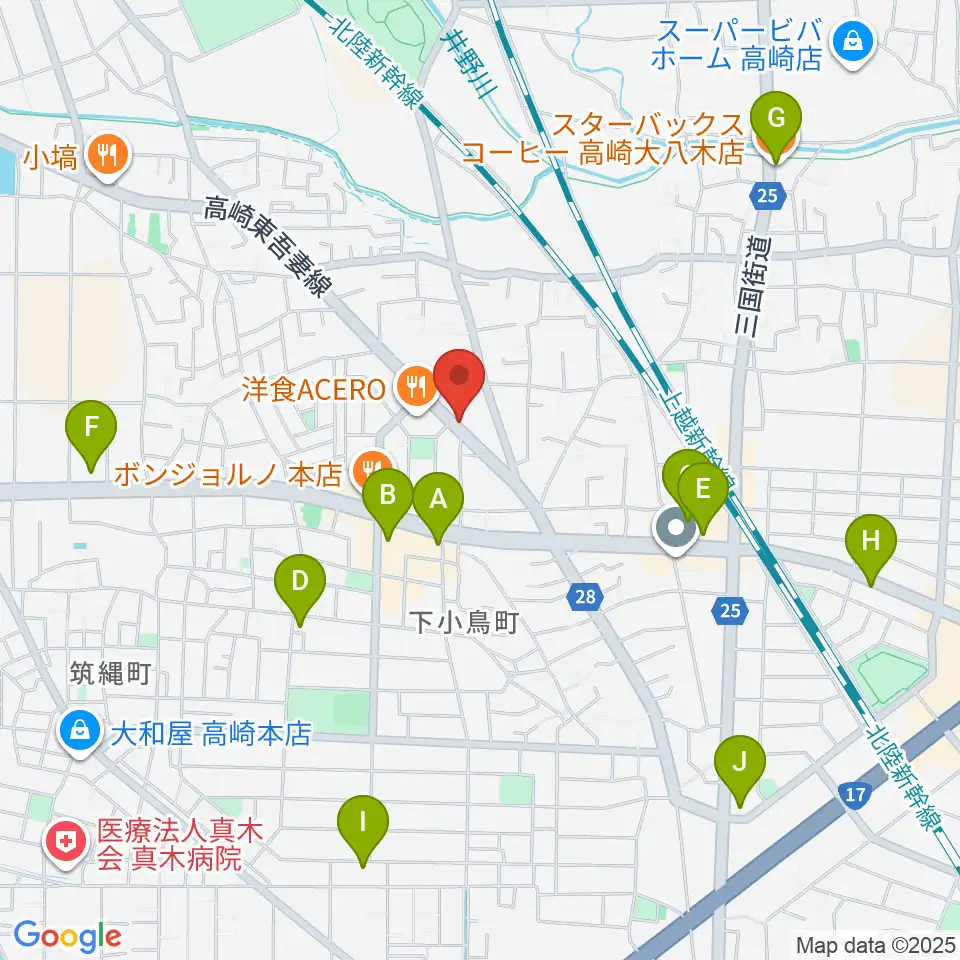 アトリエミストラル周辺のカフェ一覧地図