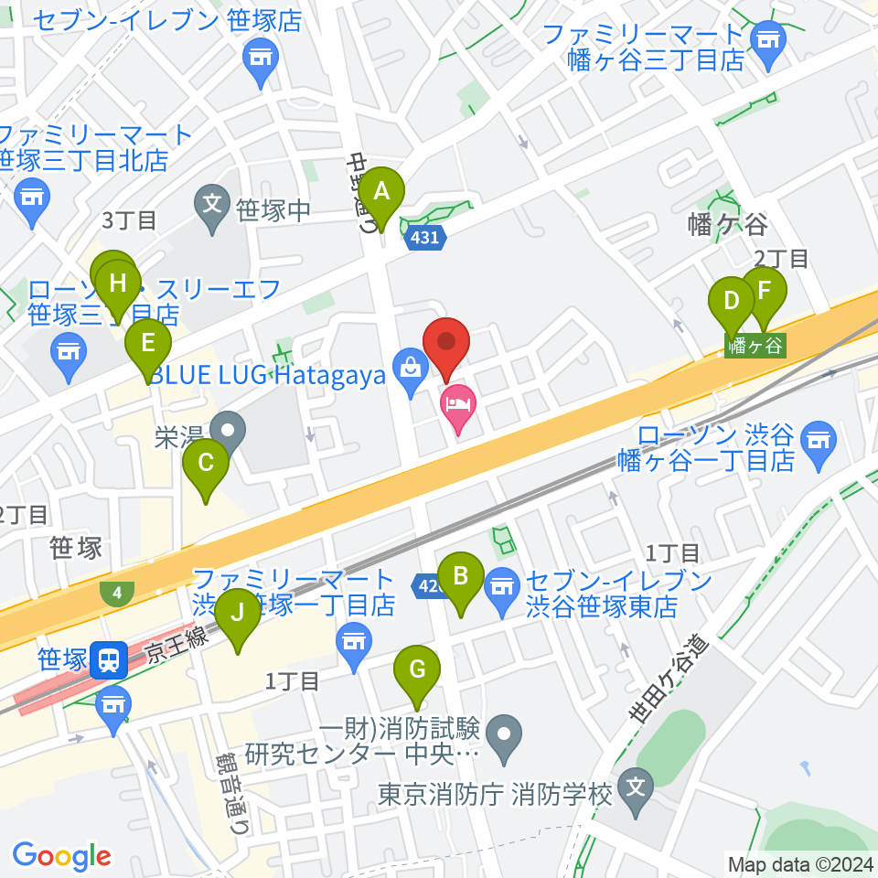 五味和楽器店 東京店周辺のカフェ一覧地図