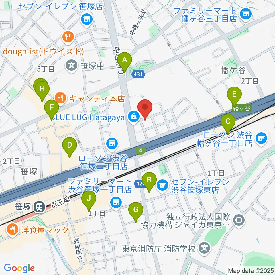 五味和楽器店 東京店周辺のカフェ一覧地図