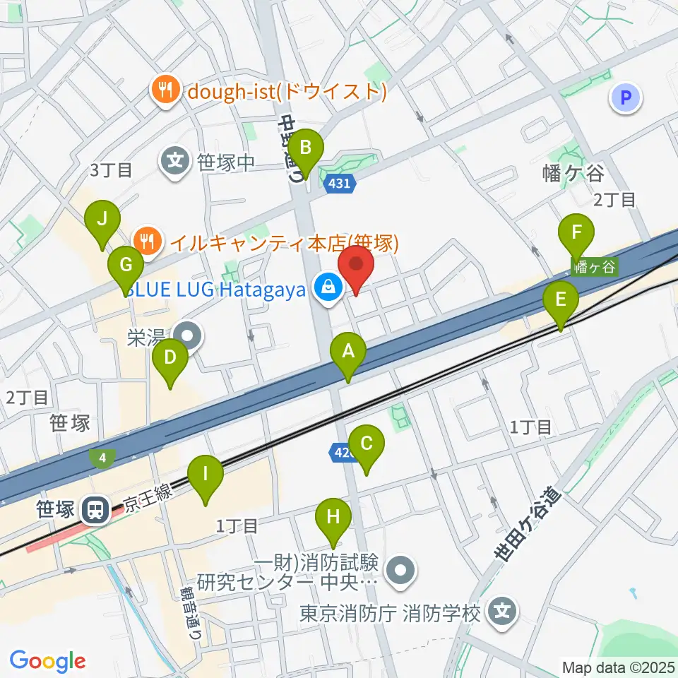 五味和楽器店 東京店周辺のカフェ一覧地図