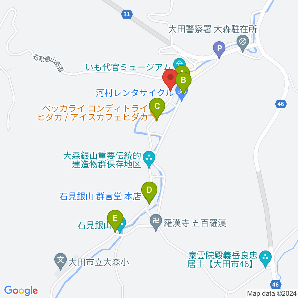 オペラハウス大森座周辺のカフェ一覧地図