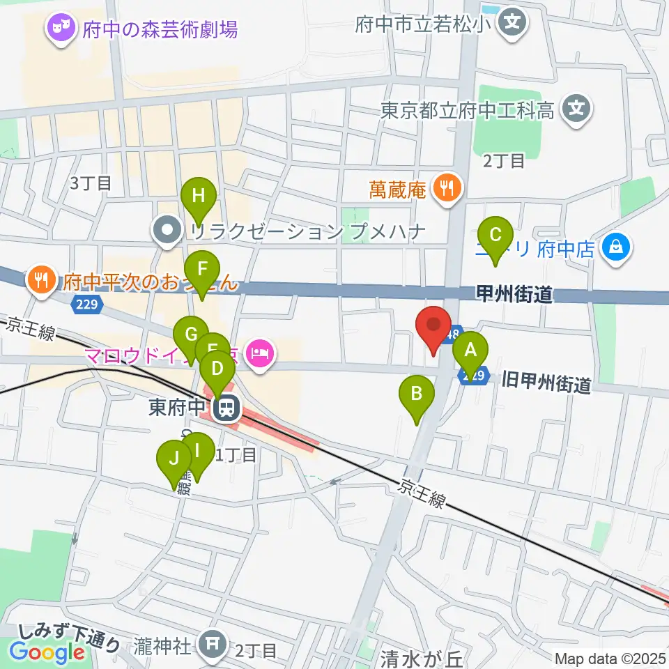 ミュージックサロン・サングレース周辺のカフェ一覧地図