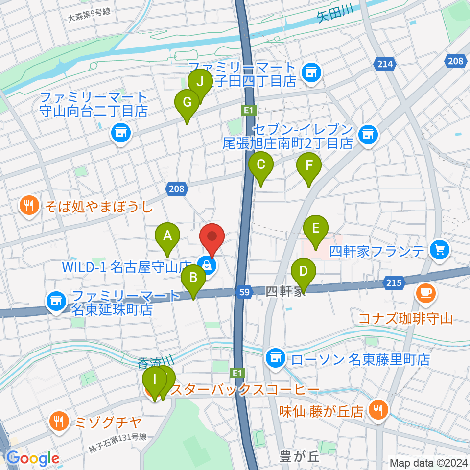 さくらホール周辺のカフェ一覧地図