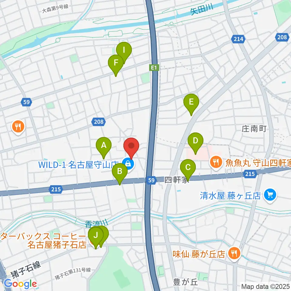 さくらホール周辺のカフェ一覧地図