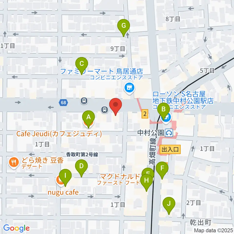 スタジオ・フィオリーレ周辺のカフェ一覧地図