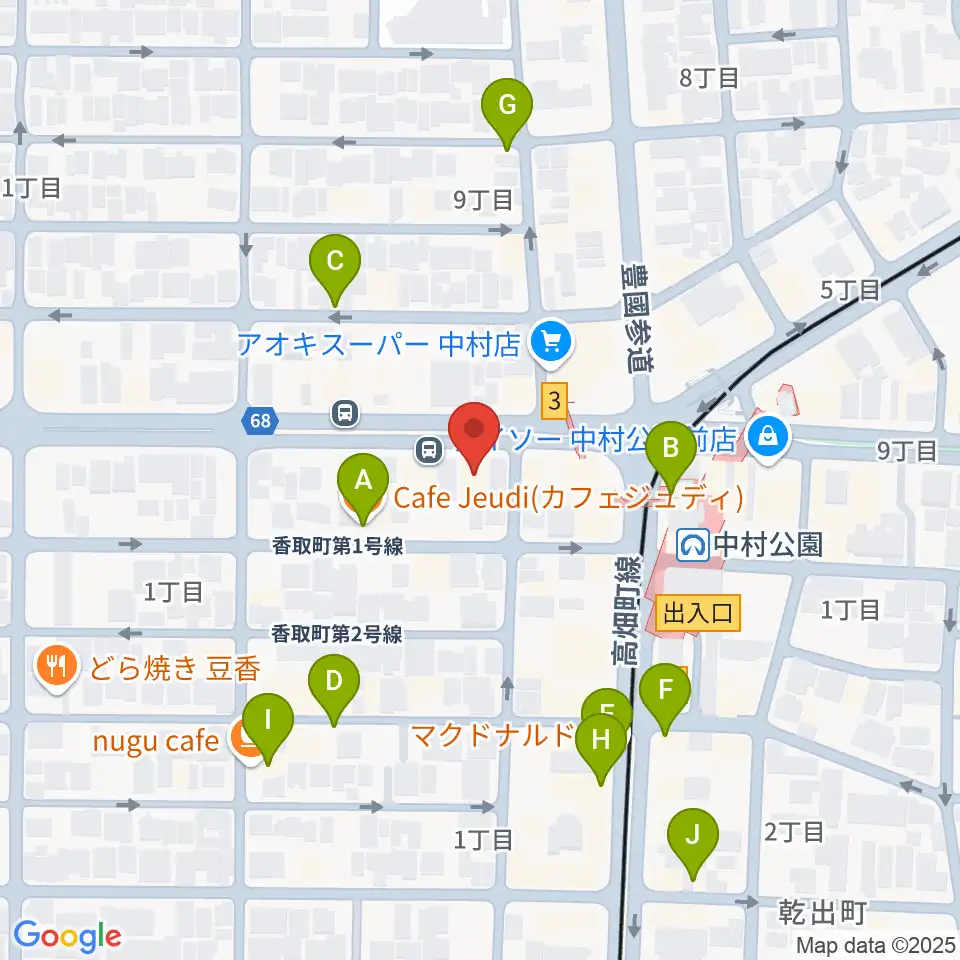 スタジオ・フィオリーレ周辺のカフェ一覧地図