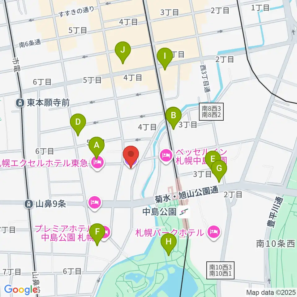 Zepp札幌周辺のカフェ一覧地図