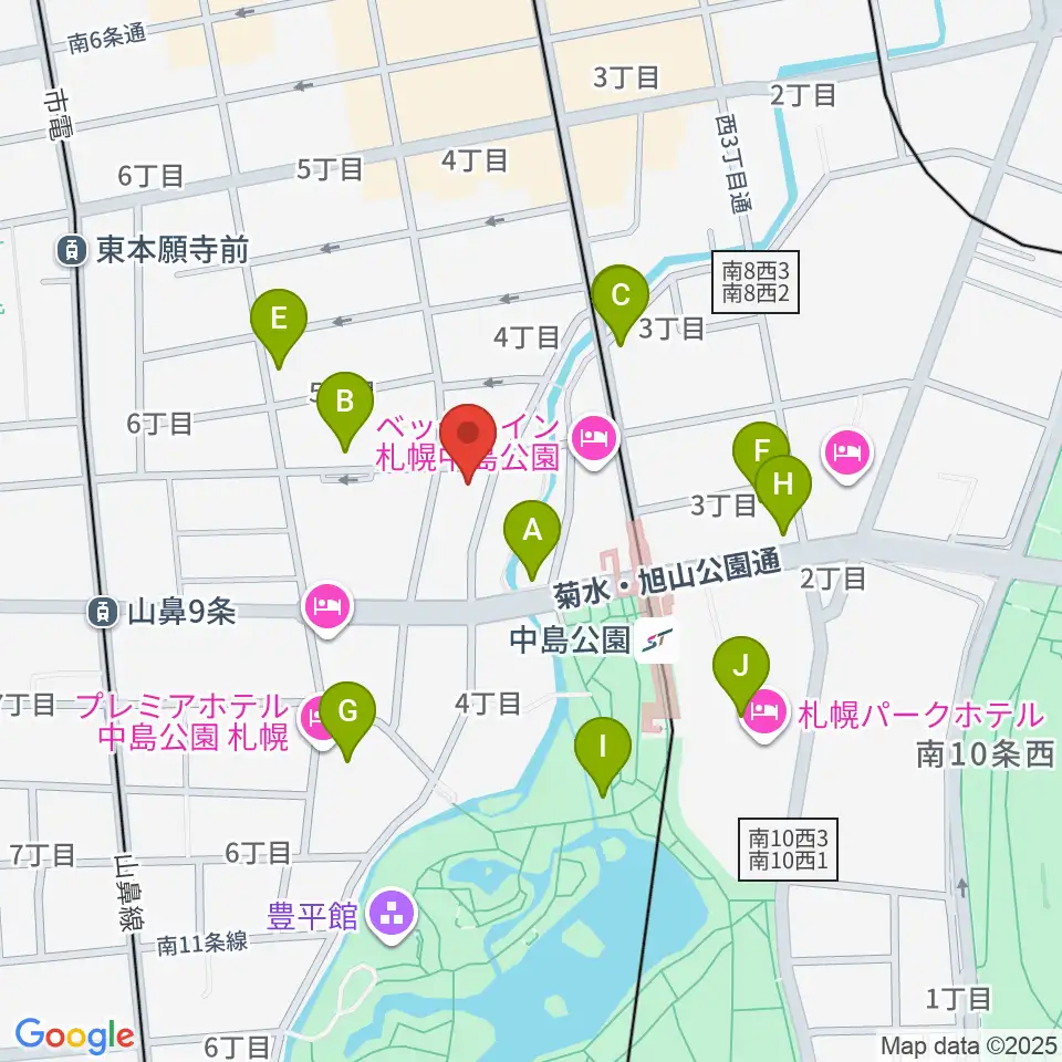 Zepp札幌周辺のカフェ一覧地図