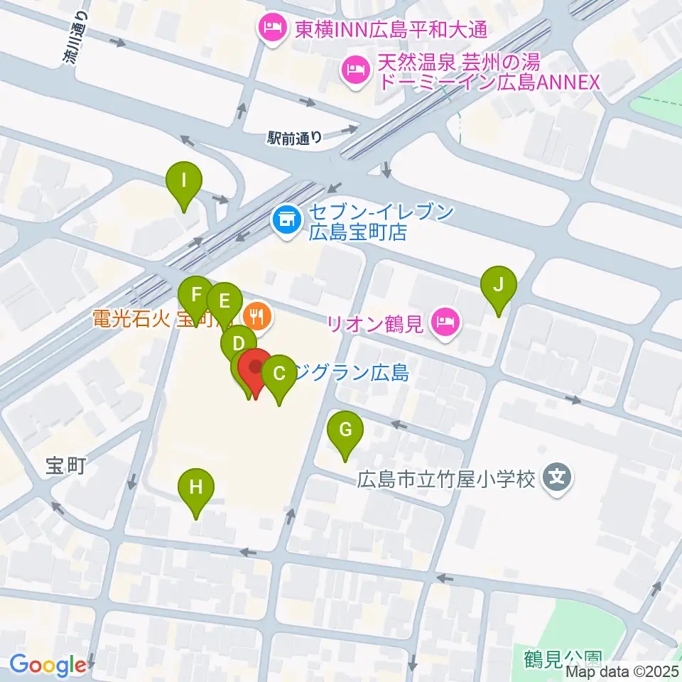 フジグラン広島センター ヤマハミュージック周辺のカフェ一覧地図