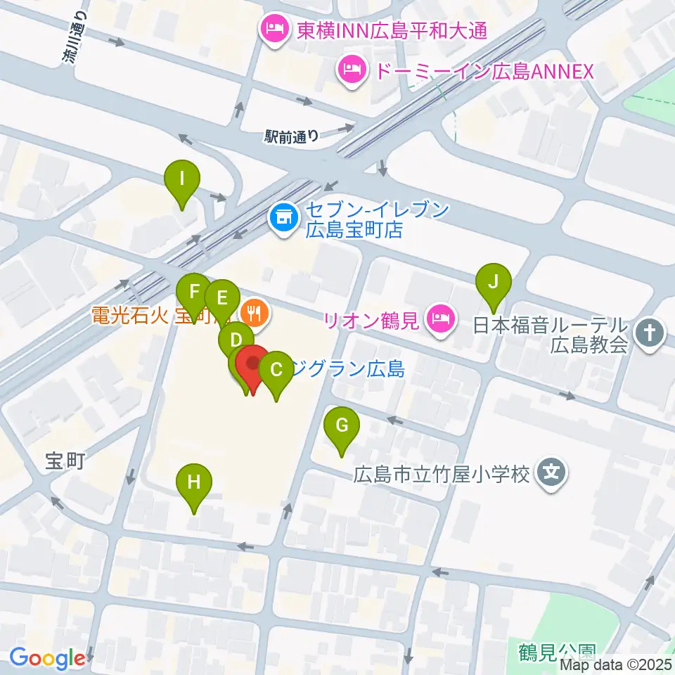 フジグラン広島センター ヤマハミュージック周辺のカフェ一覧地図