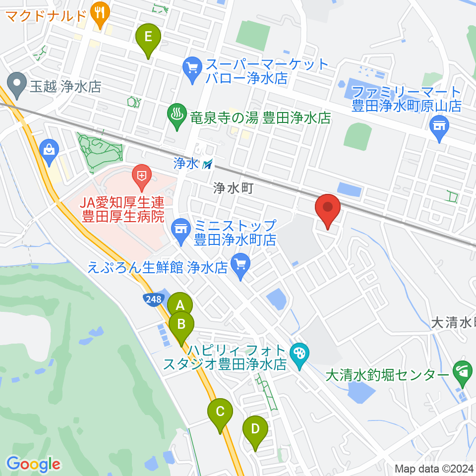 ピアチェーレ周辺のカフェ一覧地図