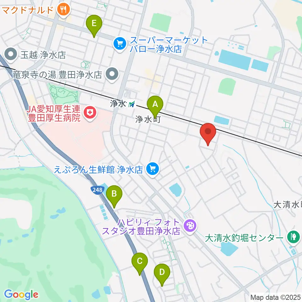 ピアチェーレ周辺のカフェ一覧地図
